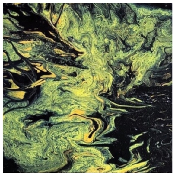 Black and Yellow Textured Abstract Design 12 x 12 Inches Canvas Painting - Picture 4 of 4